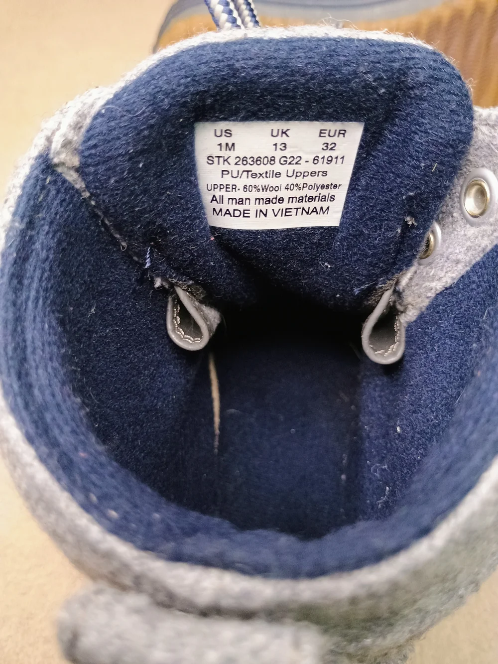Sperry Kids Duck Boot Ankle Lace-Up Colorblock Navy/Gray Size US 1